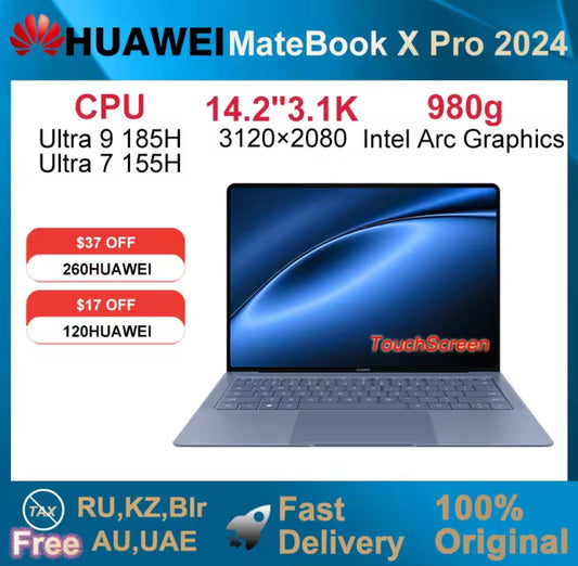 HUAWEI MateBook X Pro 2025 Laptop Inter Core Ultra9 185H 32GB 2TB Netbook 14.2inch 3.1k Touchscreen 120Hz OLED